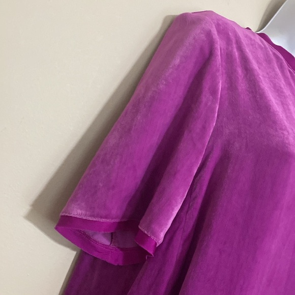 Alysi crème Elegant Purple Women Top blouse women 2 soft stretchy event luxury - Picture 2 of 8